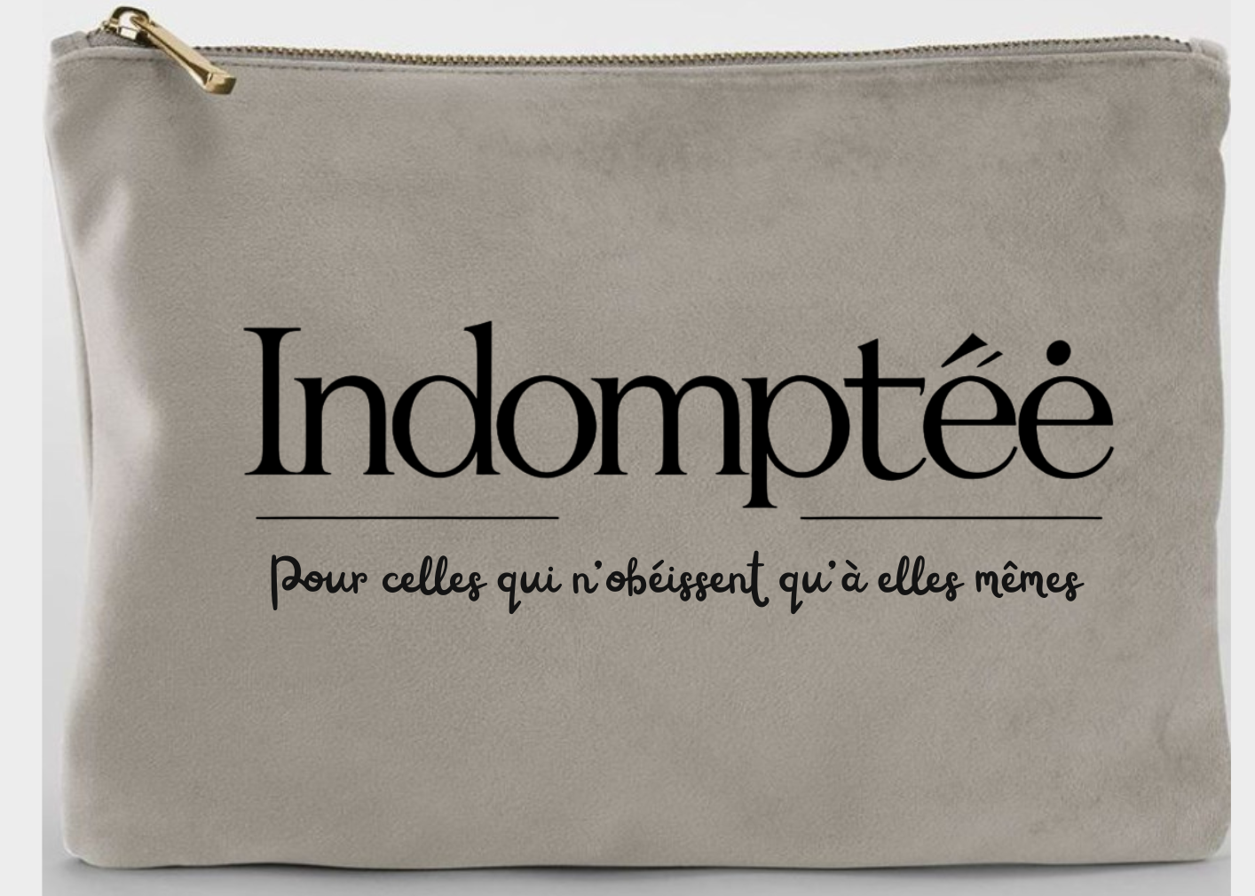 Grande Pochette en velours "Indomptée" Noir Indomptée
