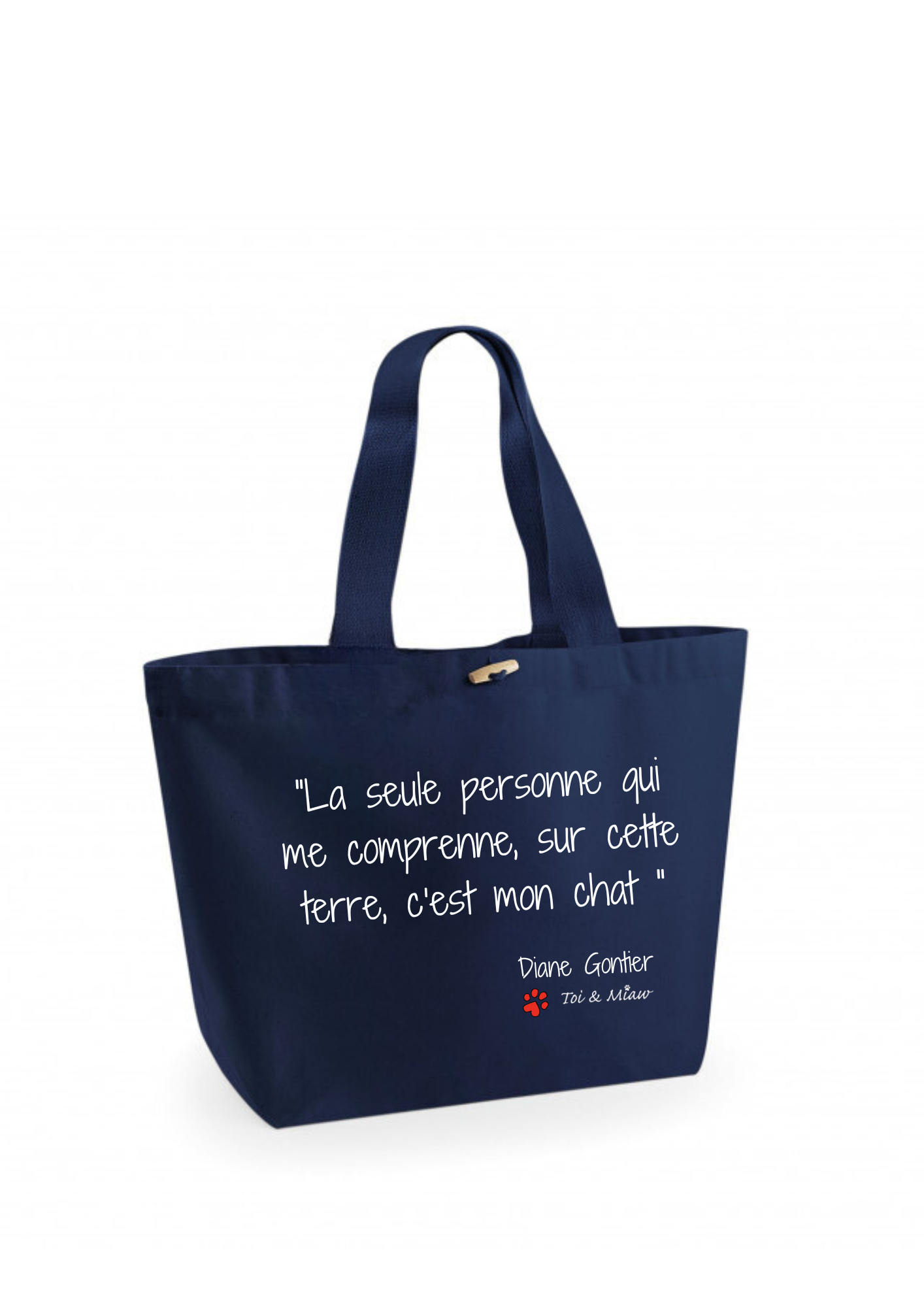 Sac Cabas "J'habite chez mon chat" Toi & Miaw