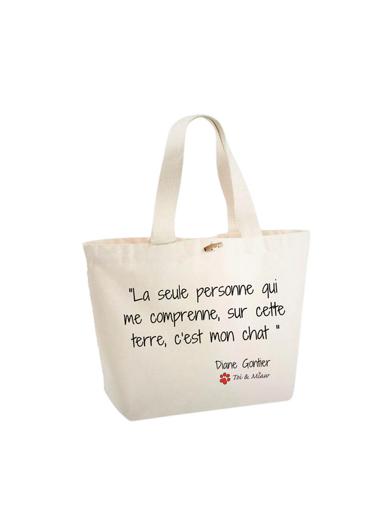 Sac Cabas "J'habite chez mon chat" Toi & Miaw