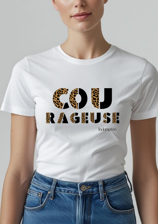Tee-shirt Blanc "Courageuse" Indomptée